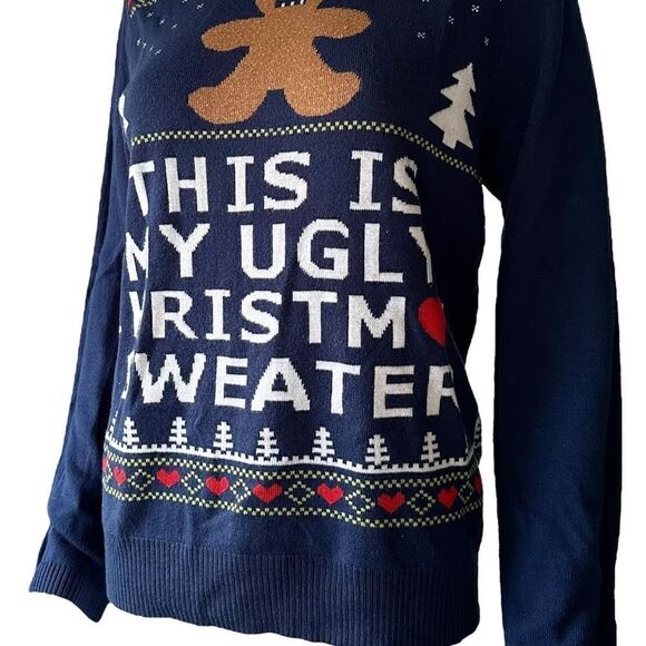 Gingerbread Man Ugly Christmas Sweater, L - Picture 5 of 11